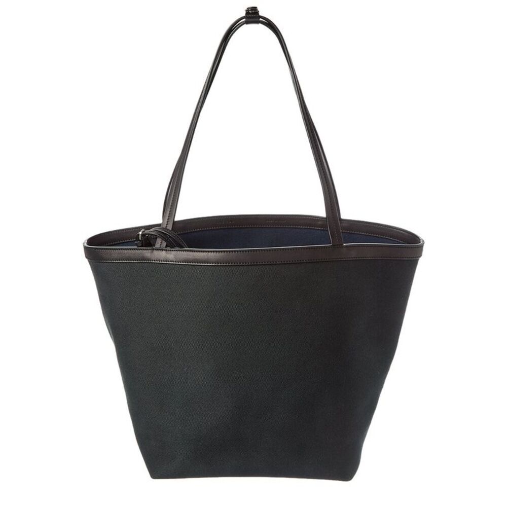 The Row Canvas & Leather Tote, Black